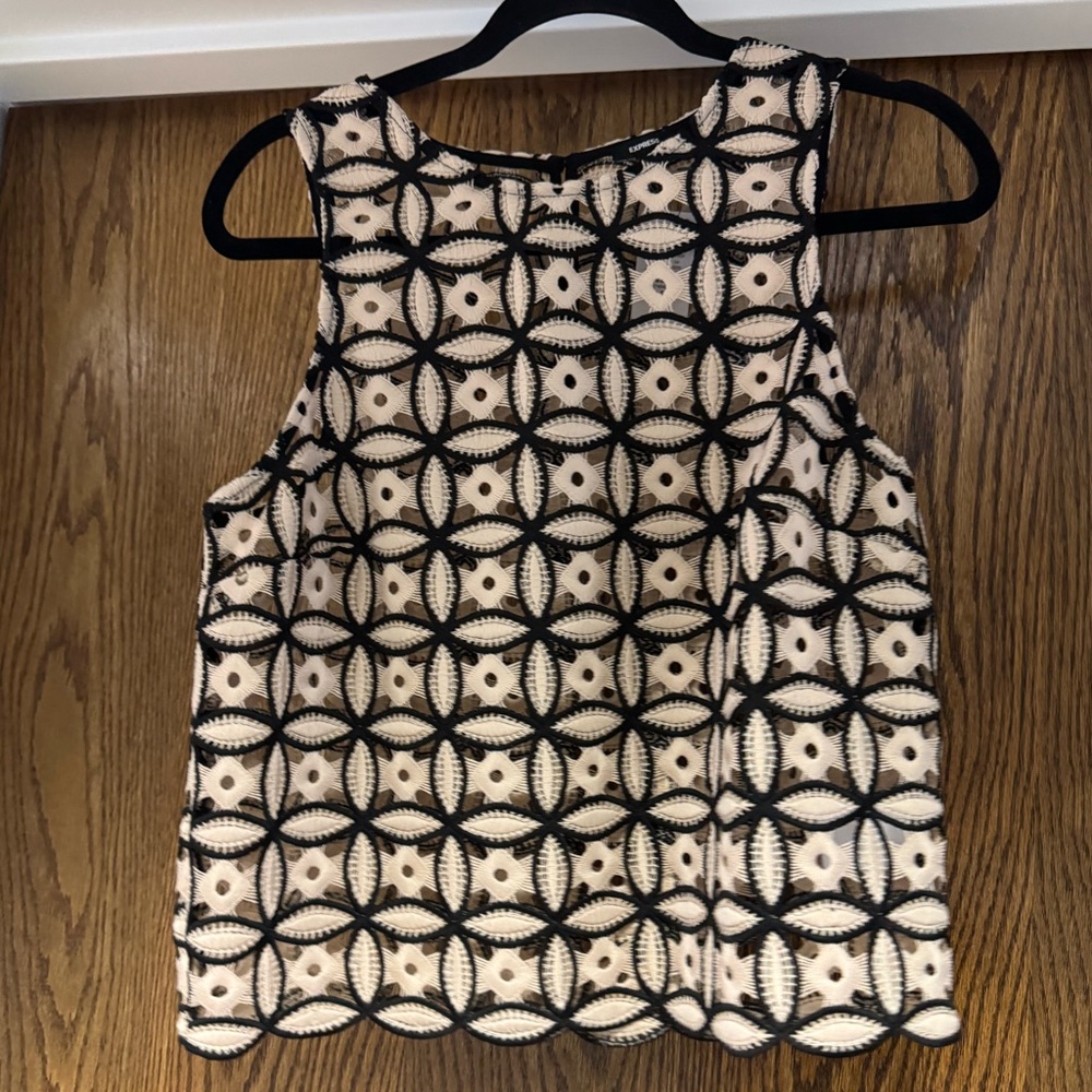 Express Geometric Lace Tank Top